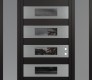 Diamond D5 60" x 96" black/black mirrored Glass Panel stainless steel LHI with 2 Sidelites and Transom frosted Glass