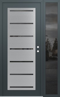 Diamond C11 52" x 80" anthracite/anthracite mirrored Glass Panel stainless steel LHI with Sidelite mirrored Glass