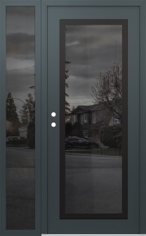 Diamond C1 48" x 80" anthracite/anthracite mirrored Glass Panel black RHI with Sidelite mirrored Glass