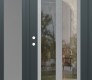 Modern Steel Front Door Diamond C14 50" x 80" anthracite/anthracite clear Glass Panel stainless steel RHI with Sidelite frosted Glass