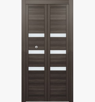 Dora Vetro Gray Oak Bi-folding doors