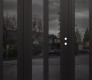 Modern Steel Front Door Diamond C14 64" x 80" black/black mirrored Glass Panel black LHI with 2 Sidelites mirrored Glass