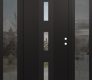 DIAMOND A7 68" X 80" BLACK/BLACK CLEAR GLASS PANEL BLACK RHI WITH 2 SIDELITES MIRRORED GLASS