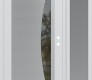 Modern Steel Front Door Diamond C13 50" x 80" white/white clear Glass Panel stainless steel LHI with Sidelite frosted Glass