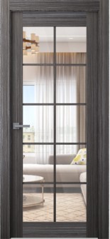 Palladio 10 Lite Clear Vetro Gray Oak Hinged doors