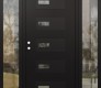 Modern Steel Front Door Diamond D7 60" x 80" black/black clear Glass Panel black RHI with 2 Sidelites clear Glass