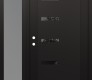 Modern Steel Front Door Diamond C8 52" x 80" black/black mirrored Glass Panel black RHI with Sidelite frosted Glass