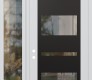 Modern Steel Front Door Diamond C10 52" x 96" white/white clear Glass Panel black RHI with Sidelite and Transom clear Glass