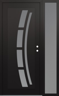 Diamond C12 48" x 80" black/white frosted Glass Panel black LHI with Sidelite frosted Glass