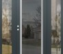 Modern Steel Front Door Diamond C1 60" x 80" anthracite/anthracite mirrored Glass Panel stainless steel RHI with 2 Sidelites clear Glass