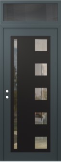 Diamond C3 36" x 96" anthracite/anthracite clear Glass Panel black RHI with Transom mirrored Glass