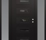 Modern Steel Front Door Diamond D6 64" x 80" black/black mirrored Glass Panel black LHI with 2 Sidelites frosted Glass