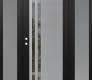 Modern Steel Front Door Diamond C6 60" x 80" black/black clear Glass Panel stainless steel RHI with 2 Sidelites frosted Glass