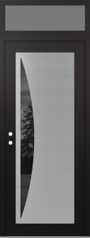 Diamond C13 36" x 96" black/black mirrored Glass Panel stainless steel RHI with Transom frosted Glass
