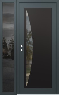 Diamond C13 48" x 80" anthracite/anthracite clear Glass Panel black RHI with Sidelite mirrored Glass