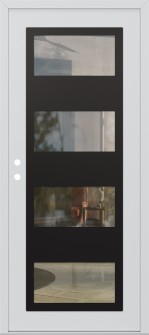 Diamond C2 36" x 80" white/white clear Glass Panel black RHI