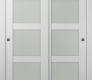 Smart Pro 3 Lite Vetro Polar White Modern Interior Bypass Doors by Belldinni