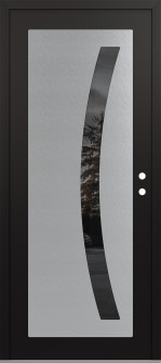 Diamond C4 36" x 80" black/black mirrored Glass Panel stainless steel LHI