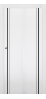 Optima 2V Black Snow White Bi-folding doors