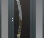 Modern Steel Front Door Diamond C4 60" x 80" anthracite/anthracite clear Glass Panel black RHI with 2 Sidelites frosted Glass