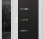 Modern Steel Front Door Diamond C8 50" x 80" white/white clear Glass Panel black RHI with Sidelite mirrored Glass