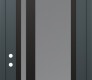 Modern Steel Front Door Diamond C15 36" x 96" anthracite/anthracite frosted Glass Panel black RHI with Transom frosted Glass