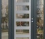 Modern Steel Front Door Diamond C9 64" x 80" anthracite/anthracite clear Glass Panel stainless steel LHI with 2 Sidelites clear Glass