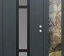 Modern Steel Front Door DIAMOND A9 48" X 80" ANTHRACITE/ANTHRACITE FROSTED GLASS PANEL BLACK LHI WITH SIDELITE CLEAR GLASS