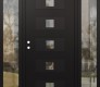 Modern Steel Front Door Diamond D8 60" x 80" black/black clear Glass Panel black RHI with 2 Sidelites clear Glass