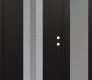 Modern Steel Front Door DIAMOND A2 52" X 80" BLACK/WHITE FROSTED GLASS PANEL STAINLESS STEEL LHI WITH SIDELITE FROSTED GLASS