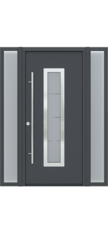 MODERN FRONT STEEL DOOR ARGOS ANTRACIT/WHITE 61 1/16" X 81 11/16" RHI + SIDELITE LEFT/RIGHT