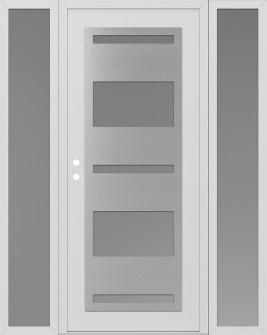 Diamond C10 68" x 80" white/white frosted Glass Panel stainless steel RHI with 2 Sidelites frosted Glass