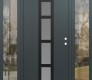 Modern Steel Front Door DIAMOND A10 60" X 80" ANTHRACITE/ANTHRACITE FROSTED GLASS PANEL BLACK LHI WITH 2 SIDELITES CLEAR GLASS