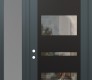 Modern Steel Front Door Diamond C10 50" x 96" anthracite/anthracite clear Glass Panel black RHI with Sidelite and Transom frosted Glass