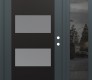 Modern Steel Front Door Diamond C2 52" x 80" anthracite/anthracite frosted Glass Panel black LHI with Sidelite mirrored Glass