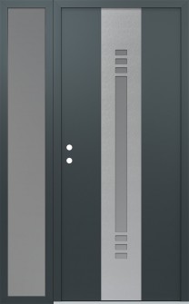 DIAMOND A5 50" X 80" ANTHRACITE/ANTHRACITE FROSTED GLASS PANEL STAINLESS STEEL RHI WITH SIDELITE FROSTED GLASS