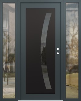 Diamond C4 68" x 80" anthracite/anthracite mirrored Glass Panel black LHI with 2 Sidelites clear Glass