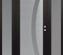 Modern Steel Front Door Diamond C4 68" x 80" black/white frosted Glass Panel stainless steel LHI with 2 Sidelites frosted Glass