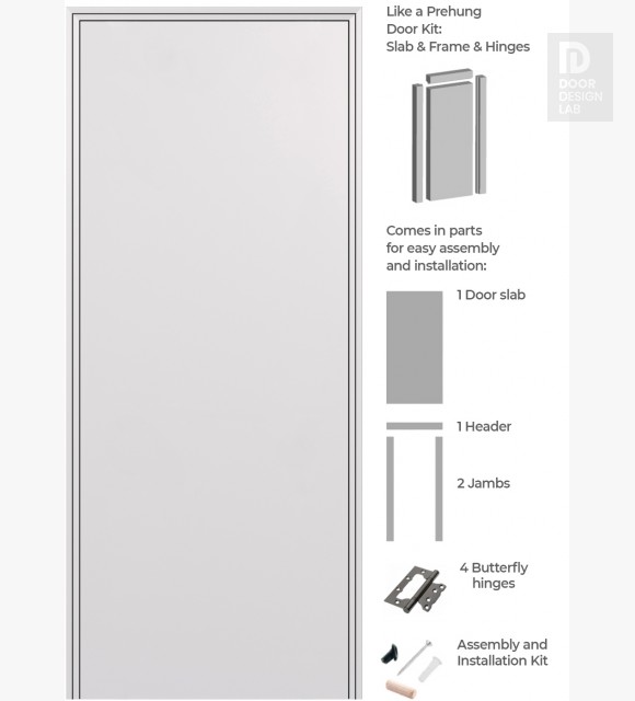 RTA LIKE A PREHUNG DOOR SMART PRO FLAT POLAR WHITE 32" X 96" X 1 3/4" SOLID CORE