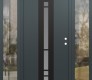 Modern Steel Front Door DIAMOND A3 60" X 80" ANTHRACITE/ANTHRACITE FROSTED GLASS PANEL BLACK LHI WITH 2 SIDELITES CLEAR GLASS