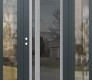 Modern Steel Front Door Diamond C15 60" x 80" anthracite/anthracite mirrored Glass Panel stainless steel RHI with 2 Sidelites clear Glass