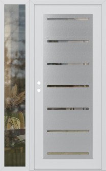 Diamond C11 48" x 80" white/white clear Glass Panel stainless steel RHI with Sidelite clear Glass
