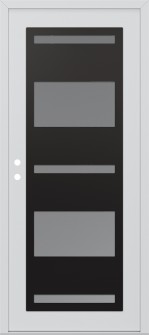 Diamond C10 36" x 80" white/white frosted Glass Panel black RHI