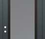 Modern Steel Front Door Diamond C1 36" x 96" anthracite/anthracite frosted Glass Panel black RHI with Transom frosted Glass