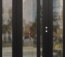 Modern Steel Front Door Diamond C15 68" x 80" black/black clear Glass Panel black LHI with 2 Sidelites clear Glass