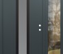 Modern Steel Front Door DIAMOND A1 48" X 80" ANTHRACITE/ANTHRACITE FROSTED GLASS PANEL BLACK LHI WITH SIDELITE CLEAR GLASS