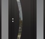 Modern Steel Front Door Diamond C4 60" x 80" black/black clear Glass Panel black RHI with 2 Sidelites frosted Glass