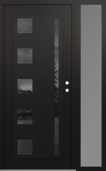 Diamond C3 50" x 80" black/black mirrored Glass Panel black LHI with Sidelite frosted Glass