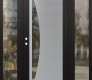 Modern Steel Front Door Diamond C13 60" x 80" black/black clear Glass Panel stainless steel RHI with 2 Sidelites clear Glass