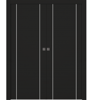 Optima 2U Black Matte Double pocket doors